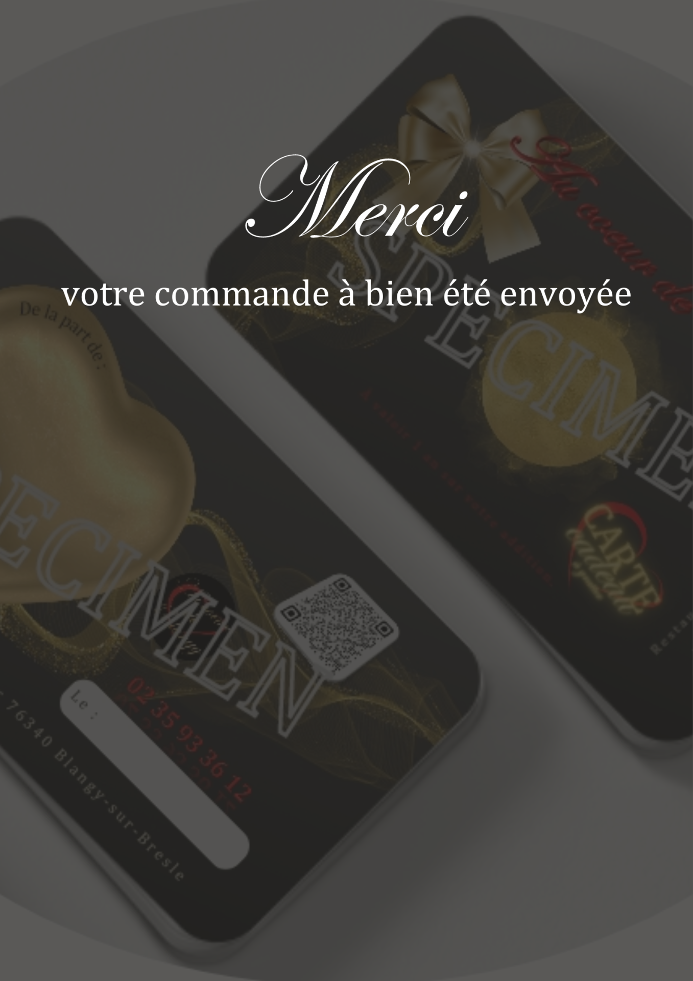 Commande envoyée avec succès