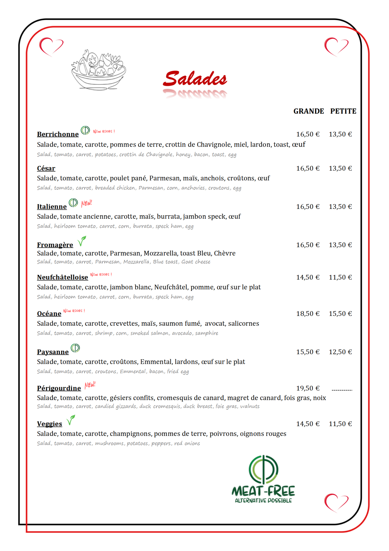 A emporter 3t25 salades