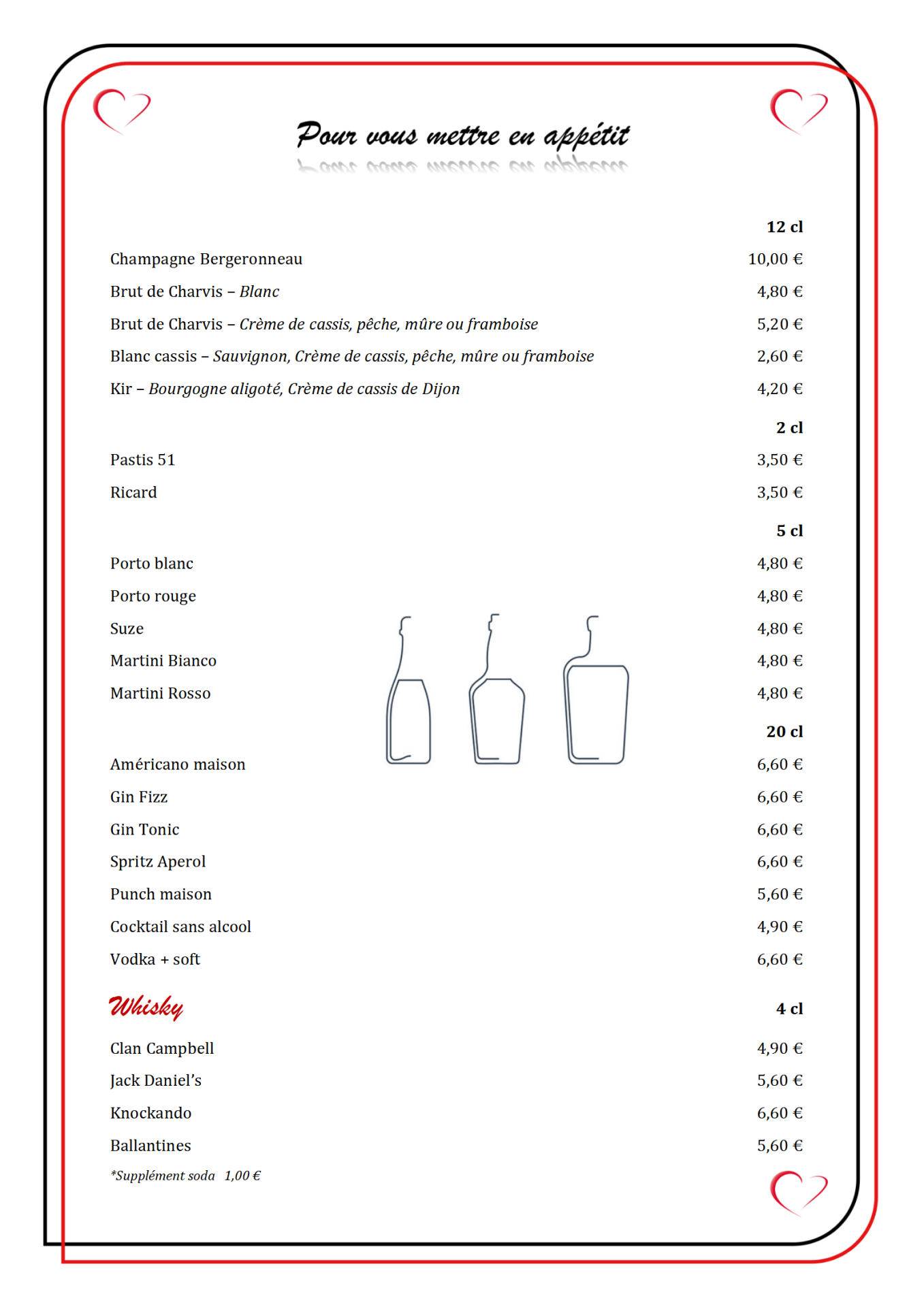Boissons 3t25 pour vous mettre en appetit